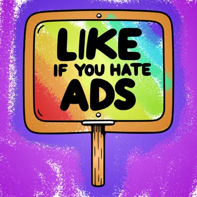 a sign that says like if you hate ads