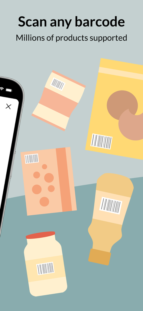Gluten Free Scanner - Mobile app interface for scanning food barcodes to check for gluten