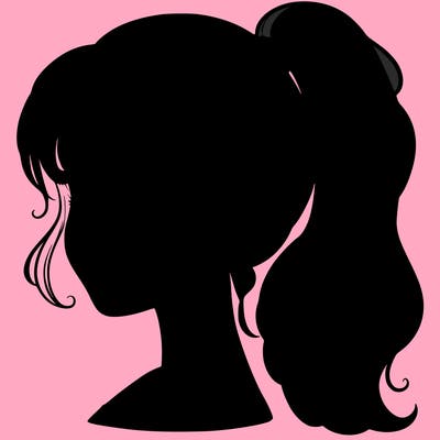 a realistic girl with a ponytail