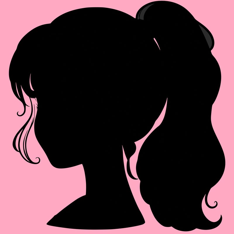 a realistic girl with a ponytail