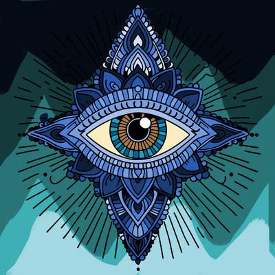 a beautiful distinguished spiritual third eye that's a serenity feely from the heart