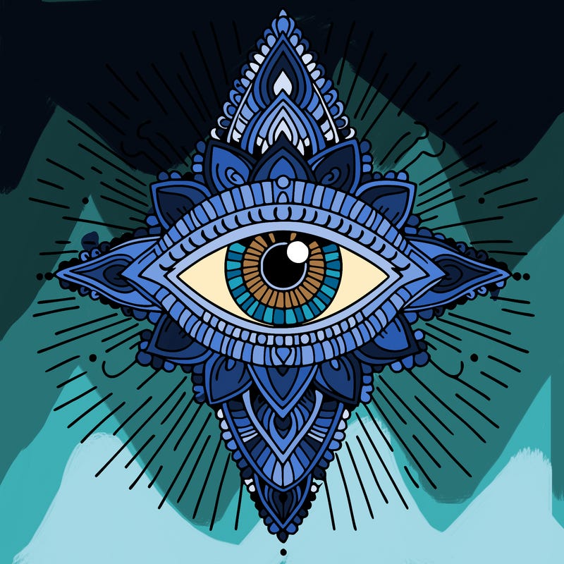 a beautiful distinguished spiritual third eye that's a serenity feely from the heart