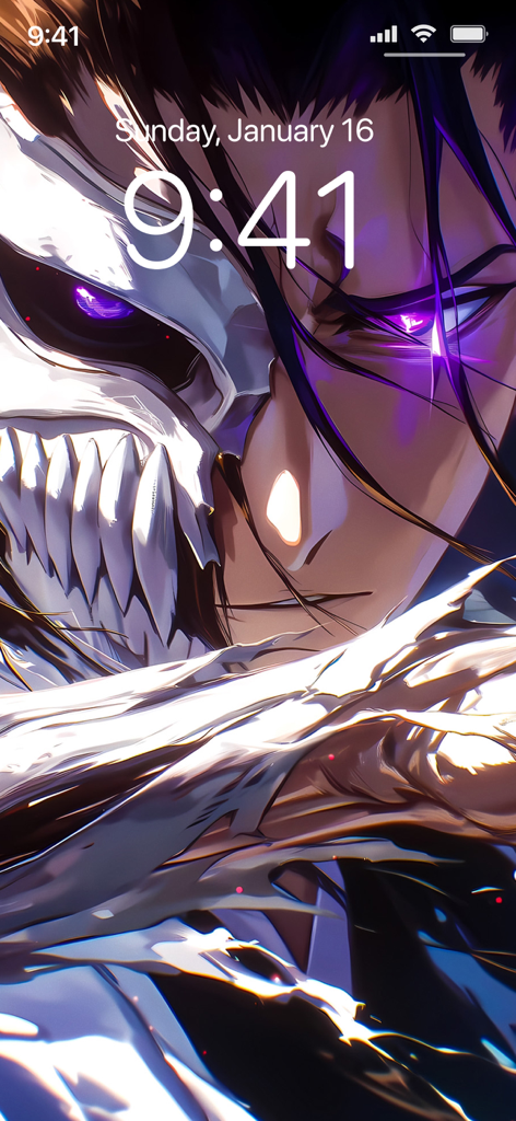 Anime Wallpapers 4K | HD - 4K anime wallpaper of Ichigo from Bleach shown on an iPhone lock screen