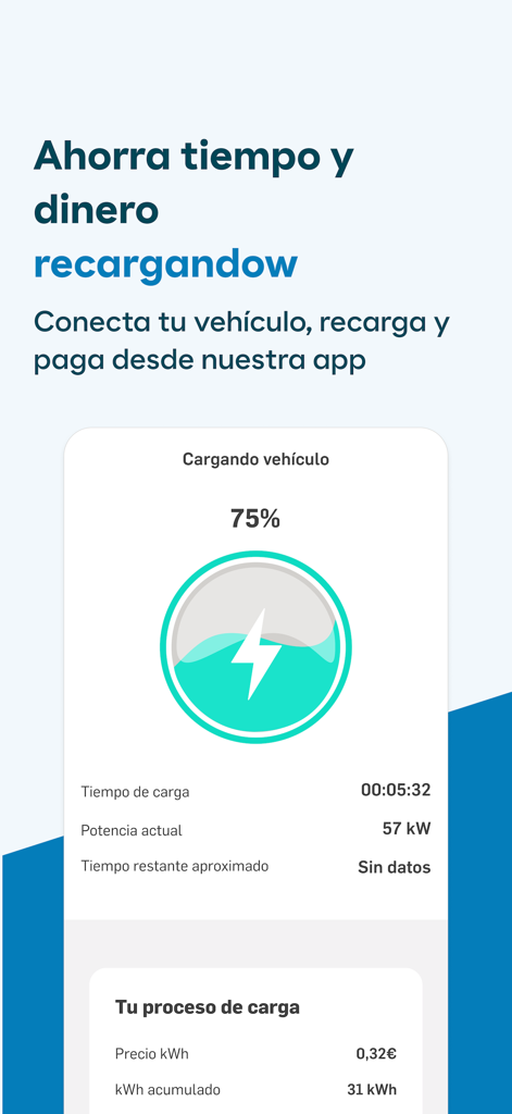 Moeveアプリに電気自動車の充電状況と料金情報が表示されている画面