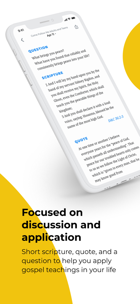 We Believe - Mobile screen showing a daily devotional with scripture and discussion questions in the We Believe app.