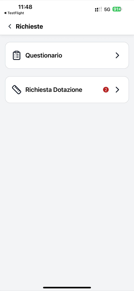 Easy Family - Easy Family mobile app screen displaying options for school questionnaires and equipment requests