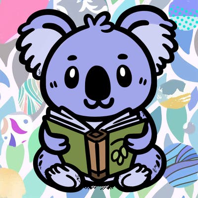 koala with a book