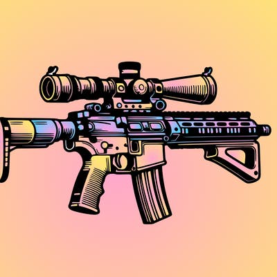 assault rifle with a scope