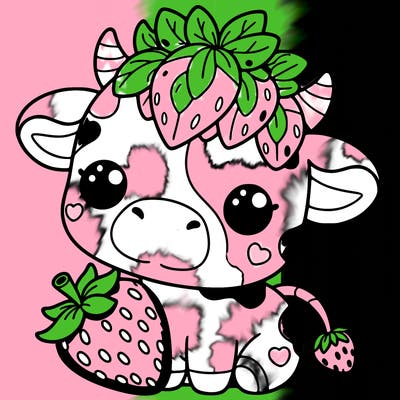 cute strawberry cow