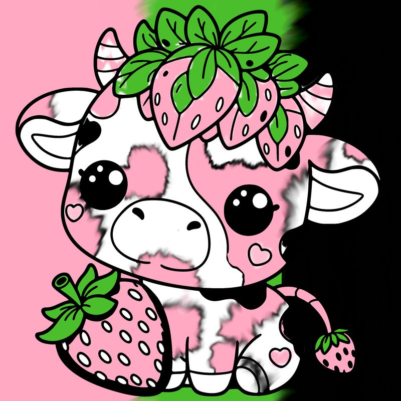cute strawberry cow