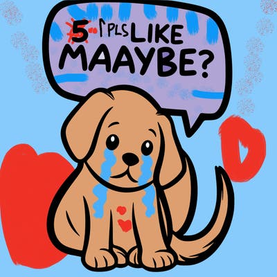 a puppy that says 5 like maybe