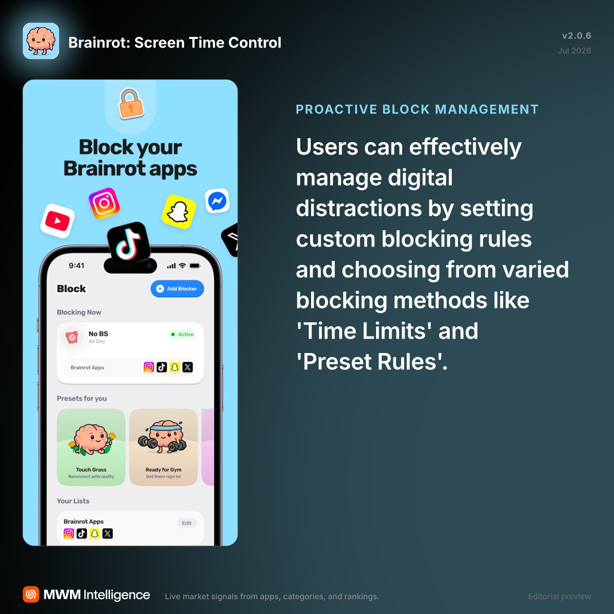 Brainrot: Screen Time Control - Productivity App | MWM