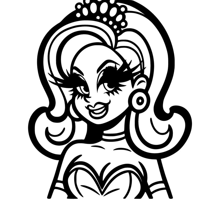 retro cartoon drag queen