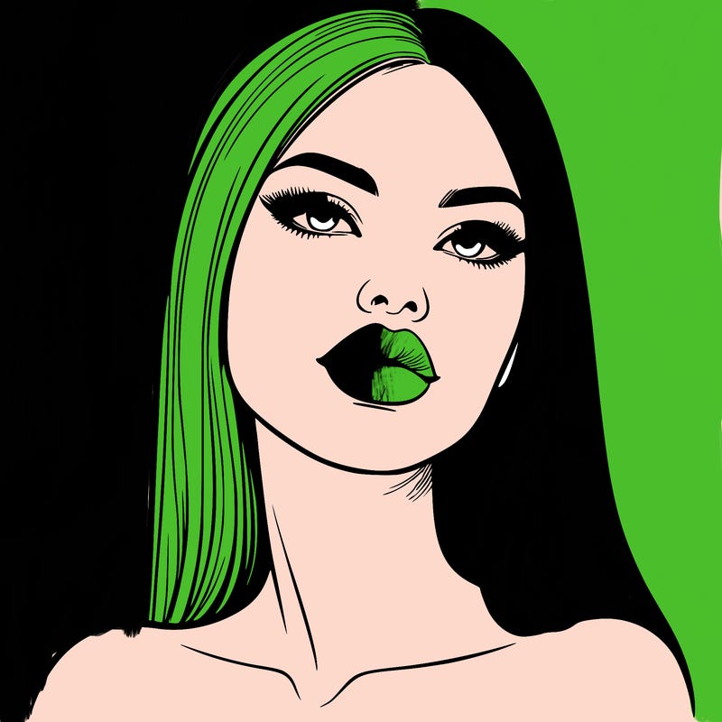 realistic woman with full lips