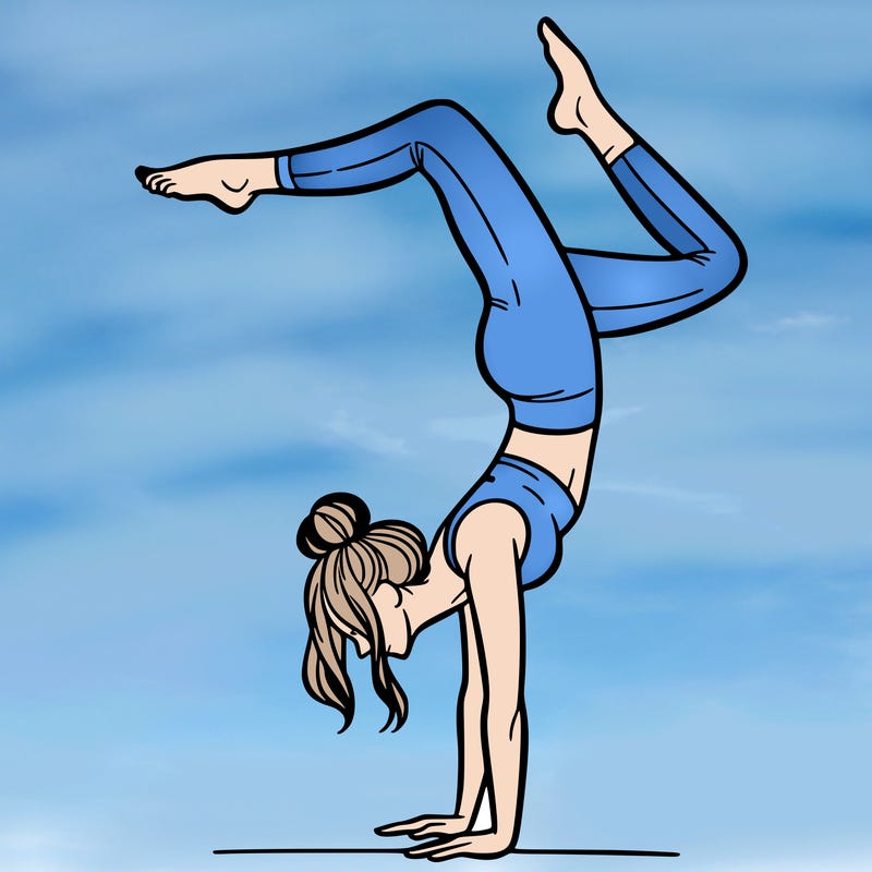 a woman doing a handstand