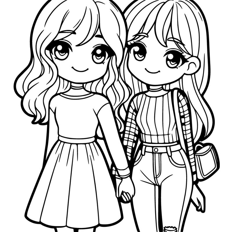 two girls best friends