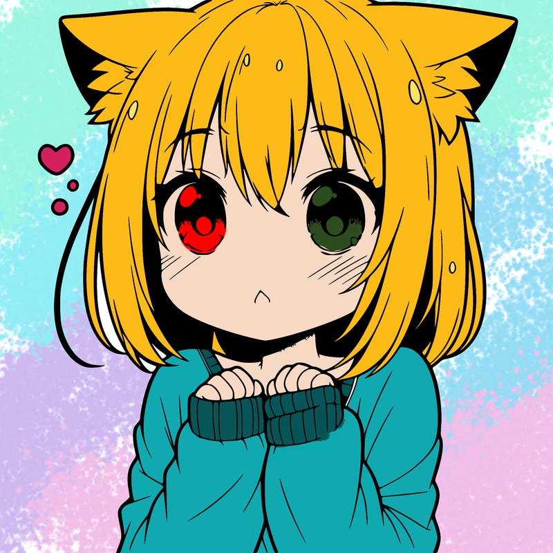 shy anime catgirl