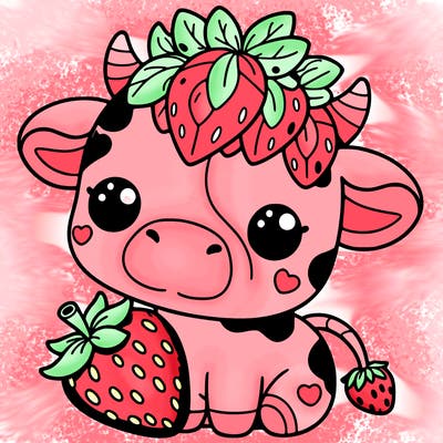 cute strawberry cow