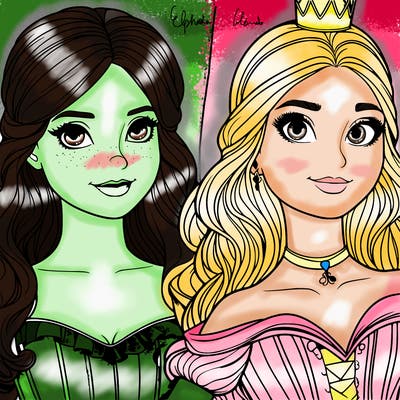 elfaba and glinda realistic girls