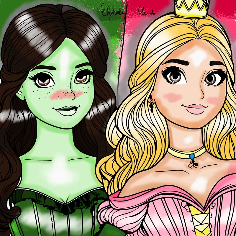 elfaba and glinda realistic girls