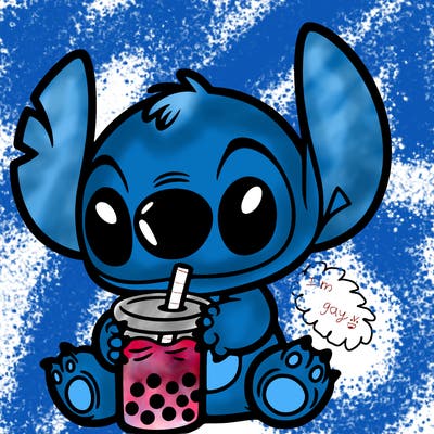 stitch with boba tea