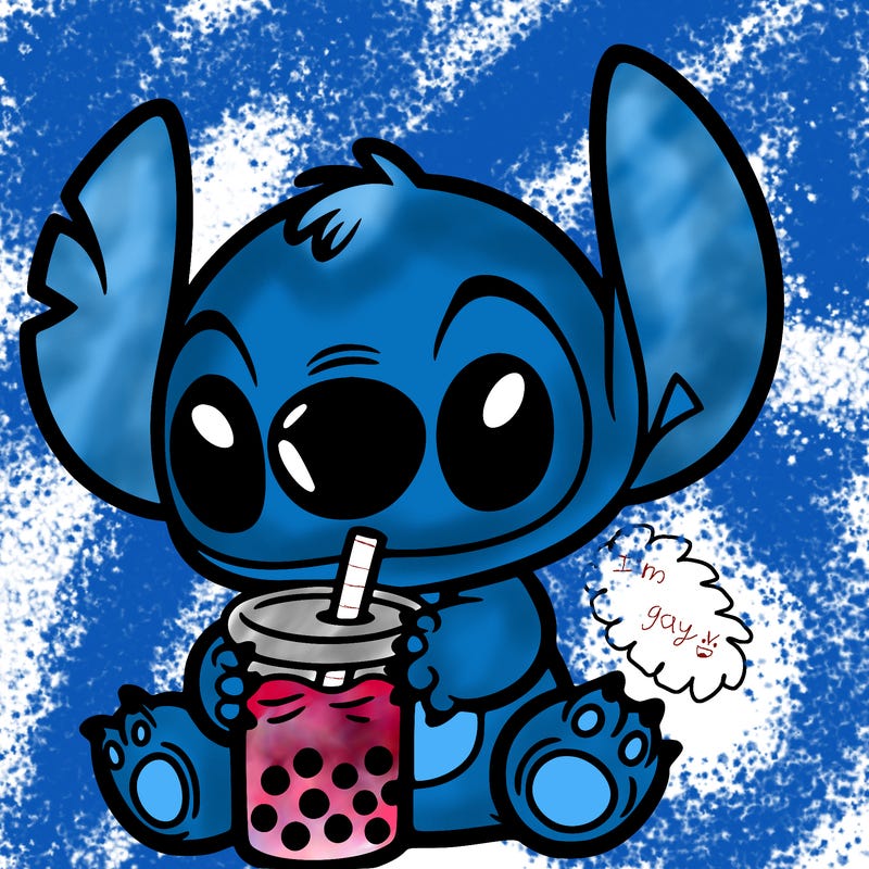 stitch with boba tea