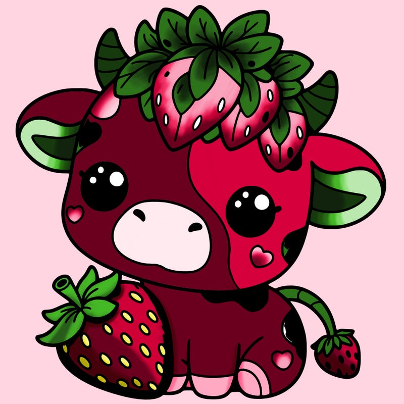 cute strawberry cow