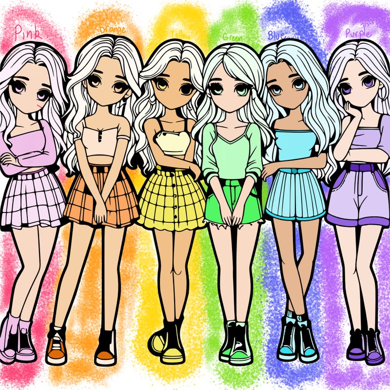 a group of girls realistic