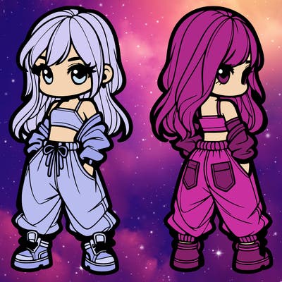 girl in crop top and baggy pants