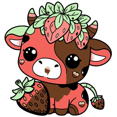 cute strawberry cow