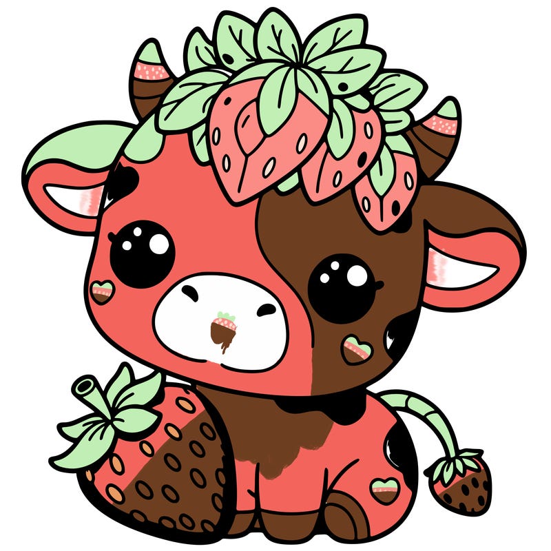 cute strawberry cow