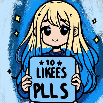 girl holding a sign that says 10 likes pls