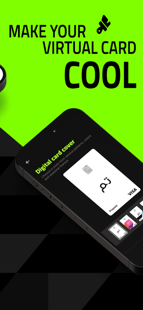 Tam - Digital Banking - Interface do aplicativo de digital banking Tam para escolher designs de cartões virtuais legais.