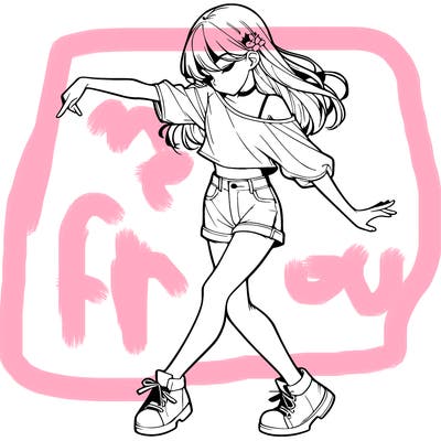 realistic girl danceing