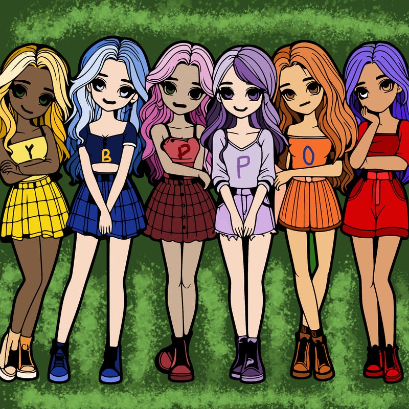 a group of girls realistic