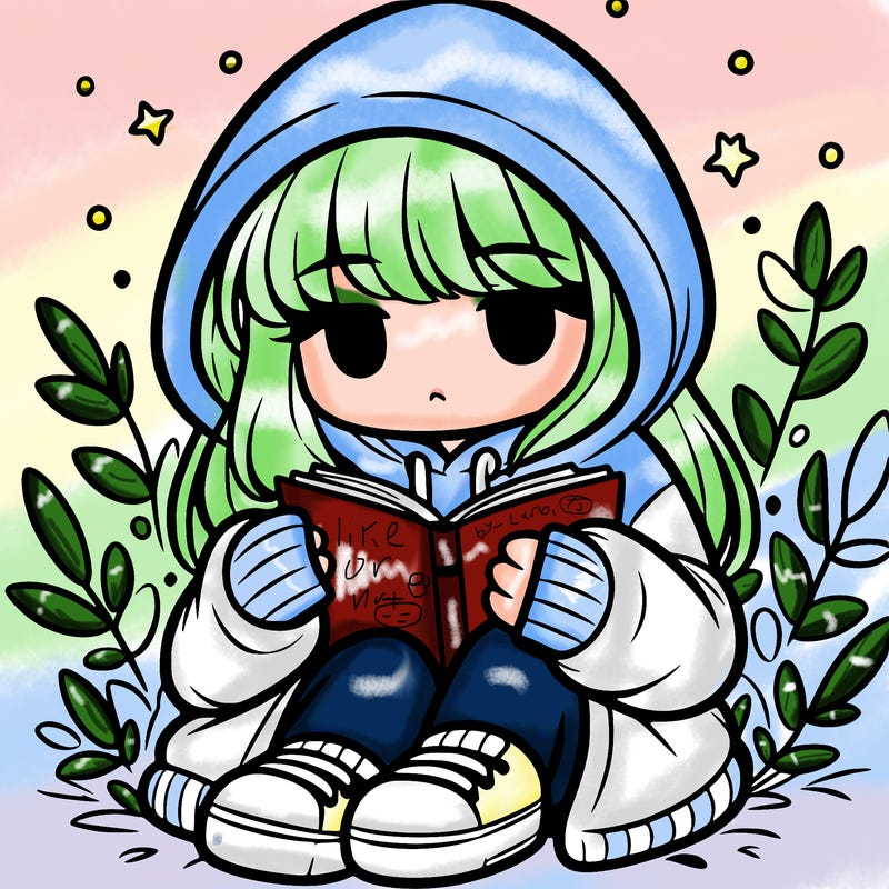 girl in oversized hoodie reading a book