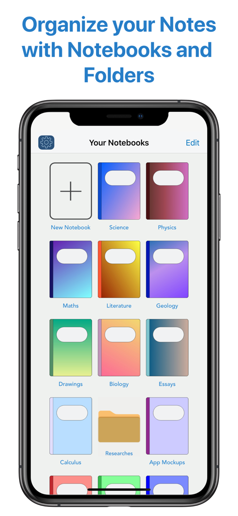 QuickNotes X Pro digital notebook library and organization screen