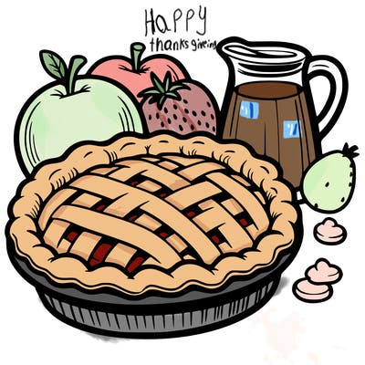a pie of food