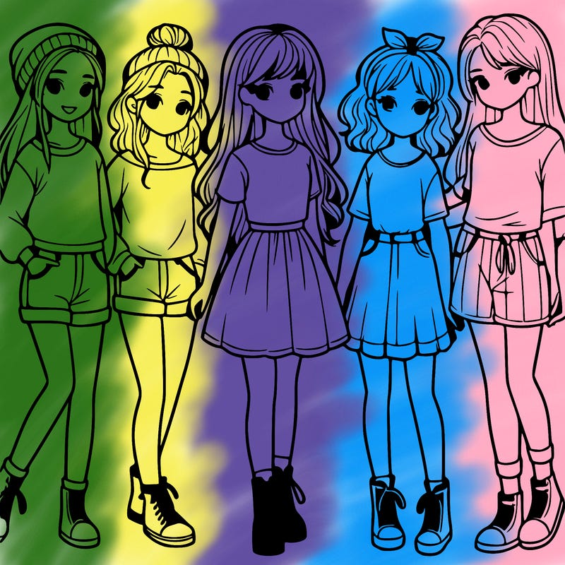 a group of five girls