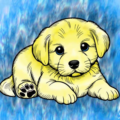 a cute realistic puppy