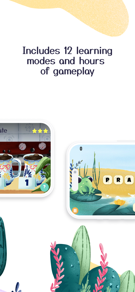Spanish School Bus for Kids - Spanish School Bus for Kids app displaying various educational gameplay modes and 12 learning activities.