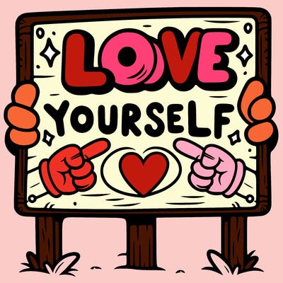 a sign where it is written: love yourself