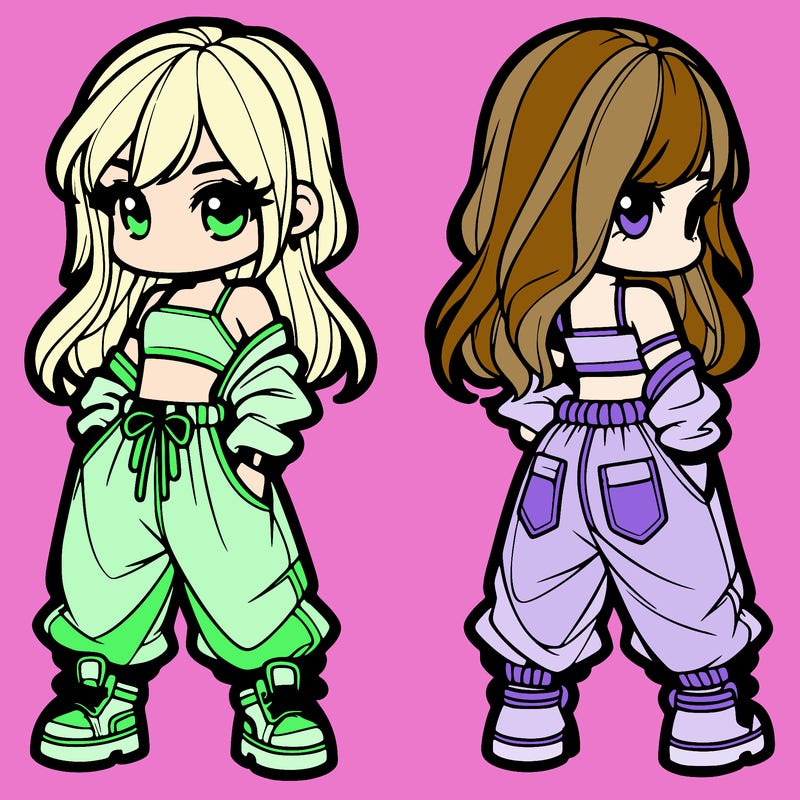 girl in crop top and baggy pants