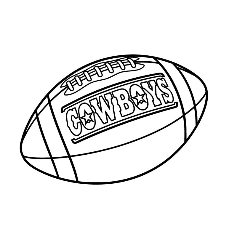 football with cowboys sign in the middle