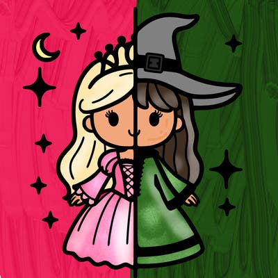 split princess and witch