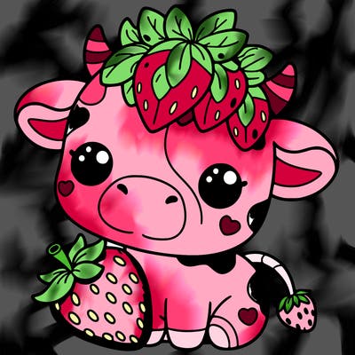 cute strawberry cow