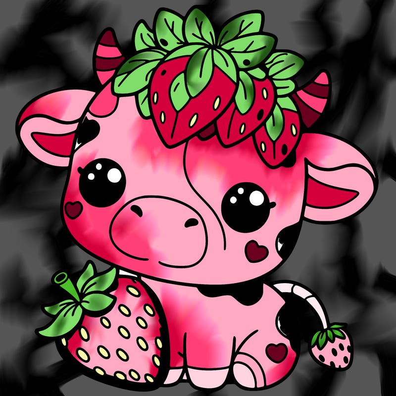 cute strawberry cow