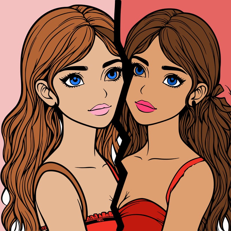 split realistic girl