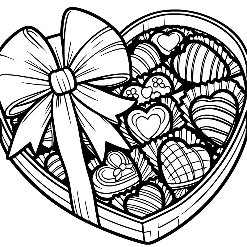 a heart-shaped box of chocolates with a bow.
