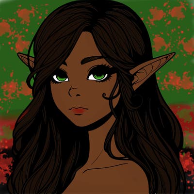elf girl realistic dark fantasy